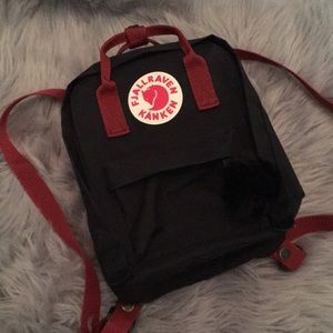 kanken backpack black ox red